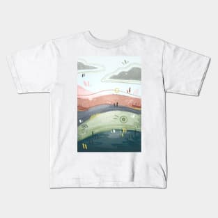 Muted Abstract Environment - Graphic Illustration Kids T-Shirt